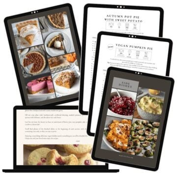 A glimpse inside the e-book showing photos and recipe pages.