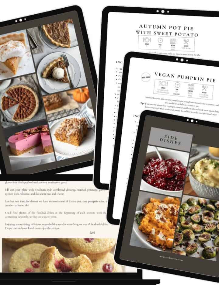 A glimpse inside the e-book showing photos and recipe pages.