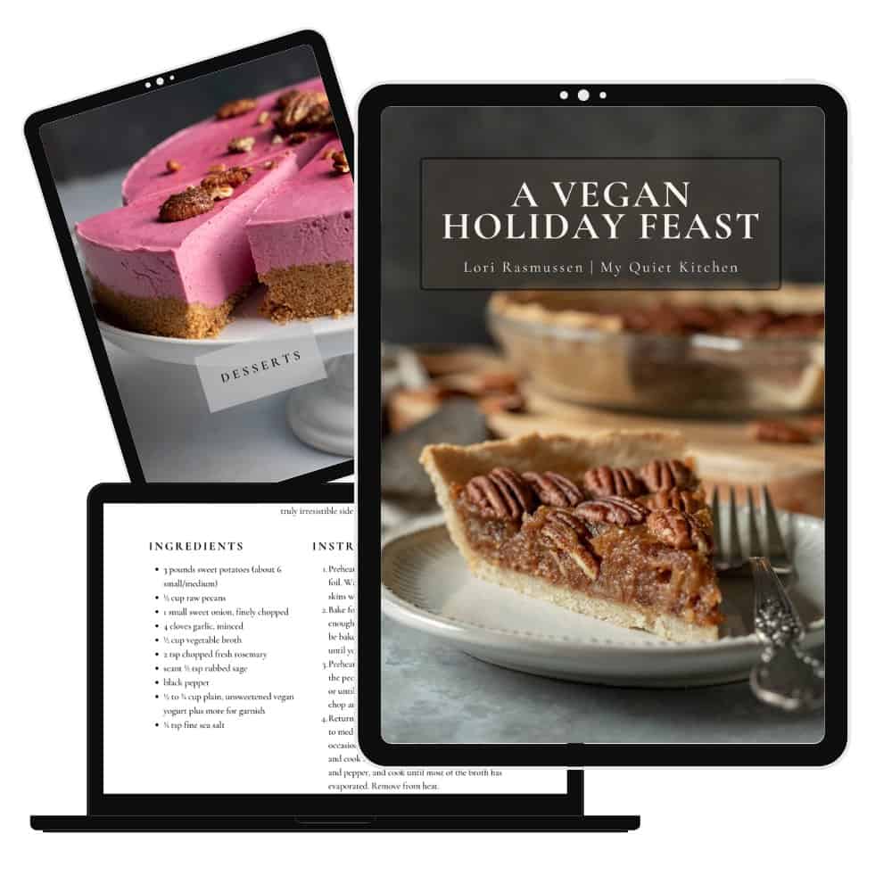 Digital mockup of recipe e-book displayed on tablets and laptop.