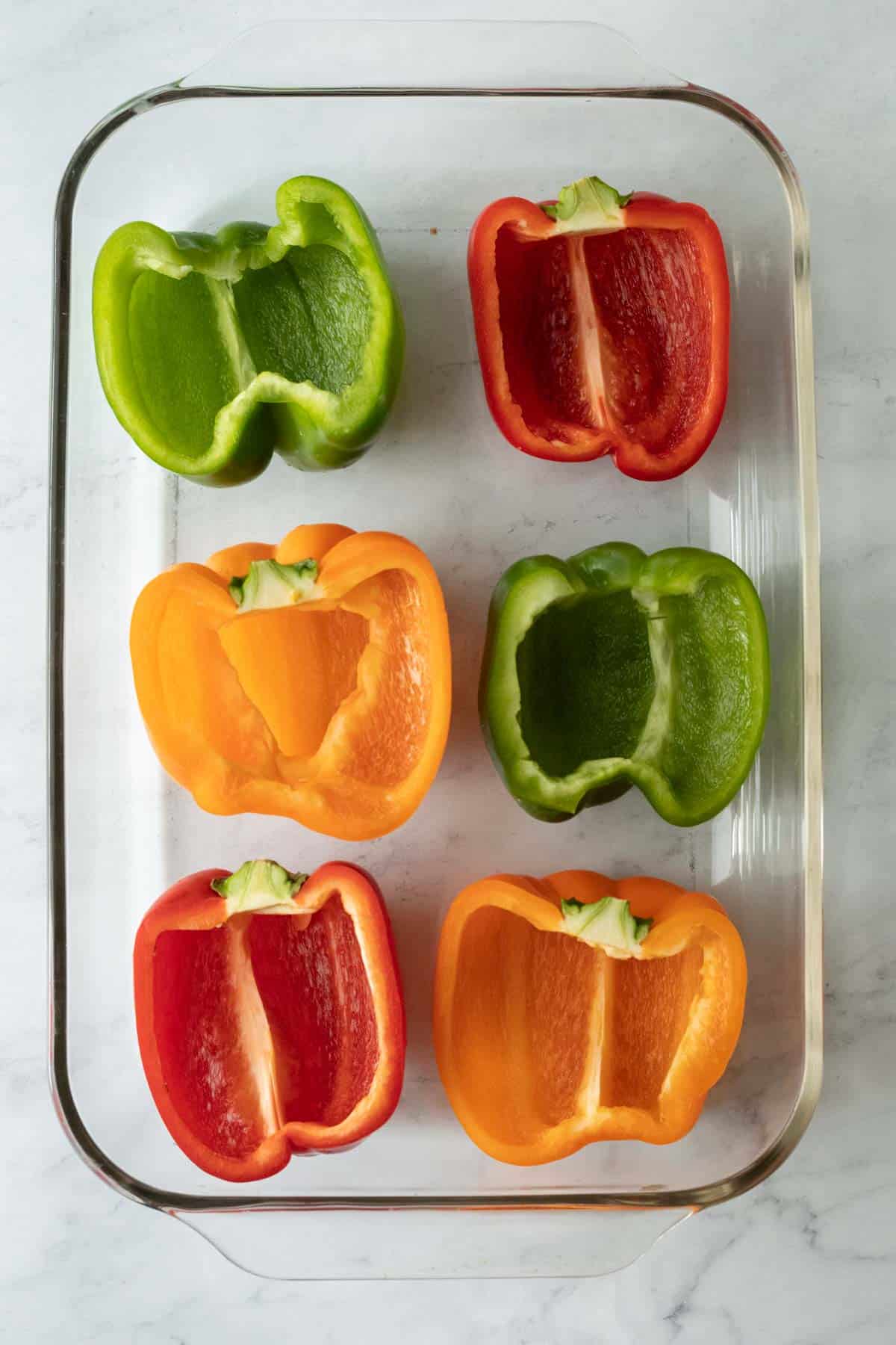 How to pre-cook peppers for making stuffed peppers.