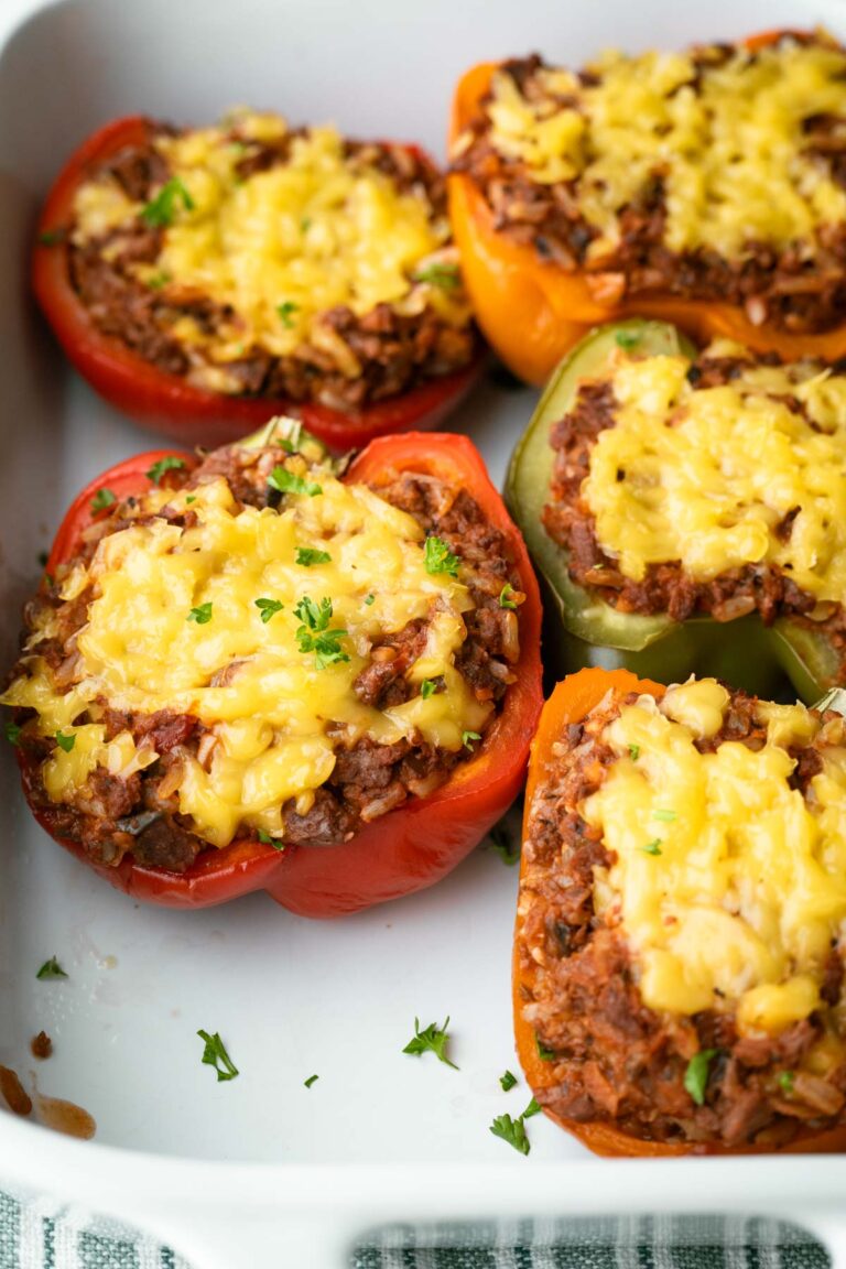 Vegan Stuffed Peppers (Oven or Air Fryer) - My Quiet Kitchen