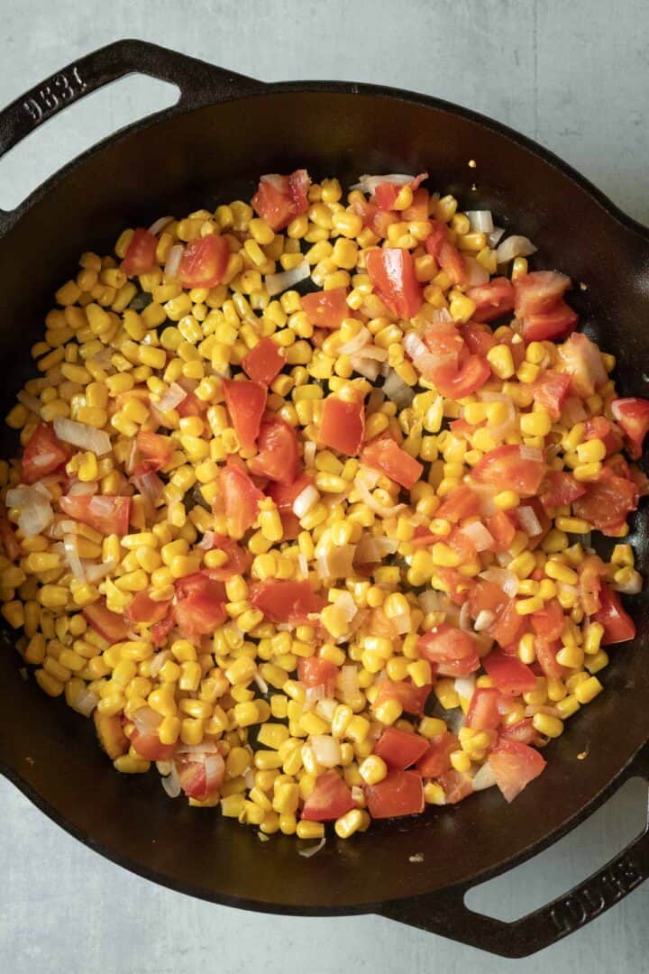 Pan-Fried Tofu With Corn, Tomato and Basil - My Quiet Kitchen