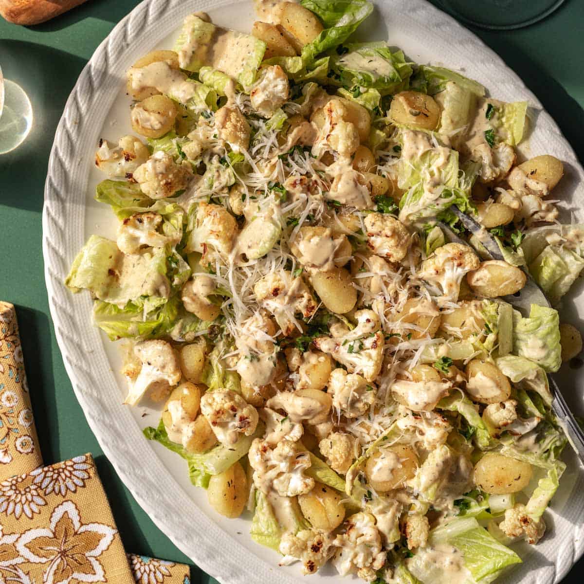 Roasted Gnocchi Salad With Tahini-Caesar Dressing-image