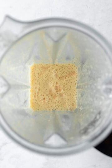 Vegan buttermilk mixture inside a blender.