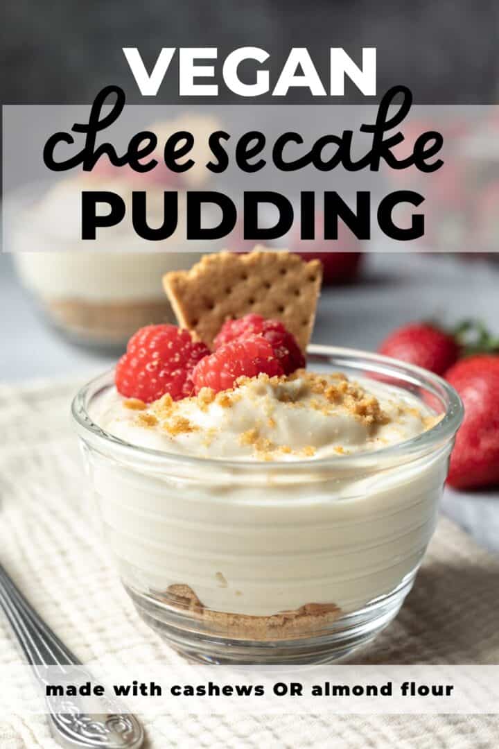 A pin with text for saving the cheesecake pudding recipe on Pinterest.