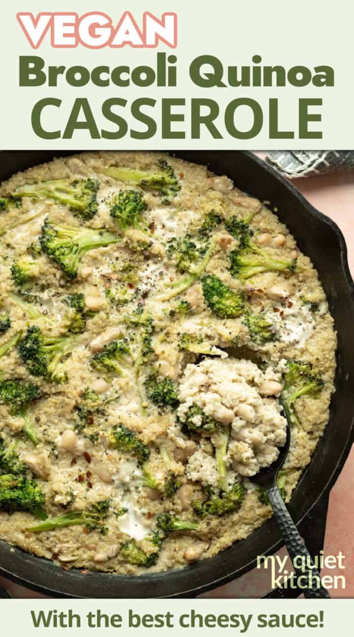 Photo of the casserole with recipe title for saving on Pinterest.