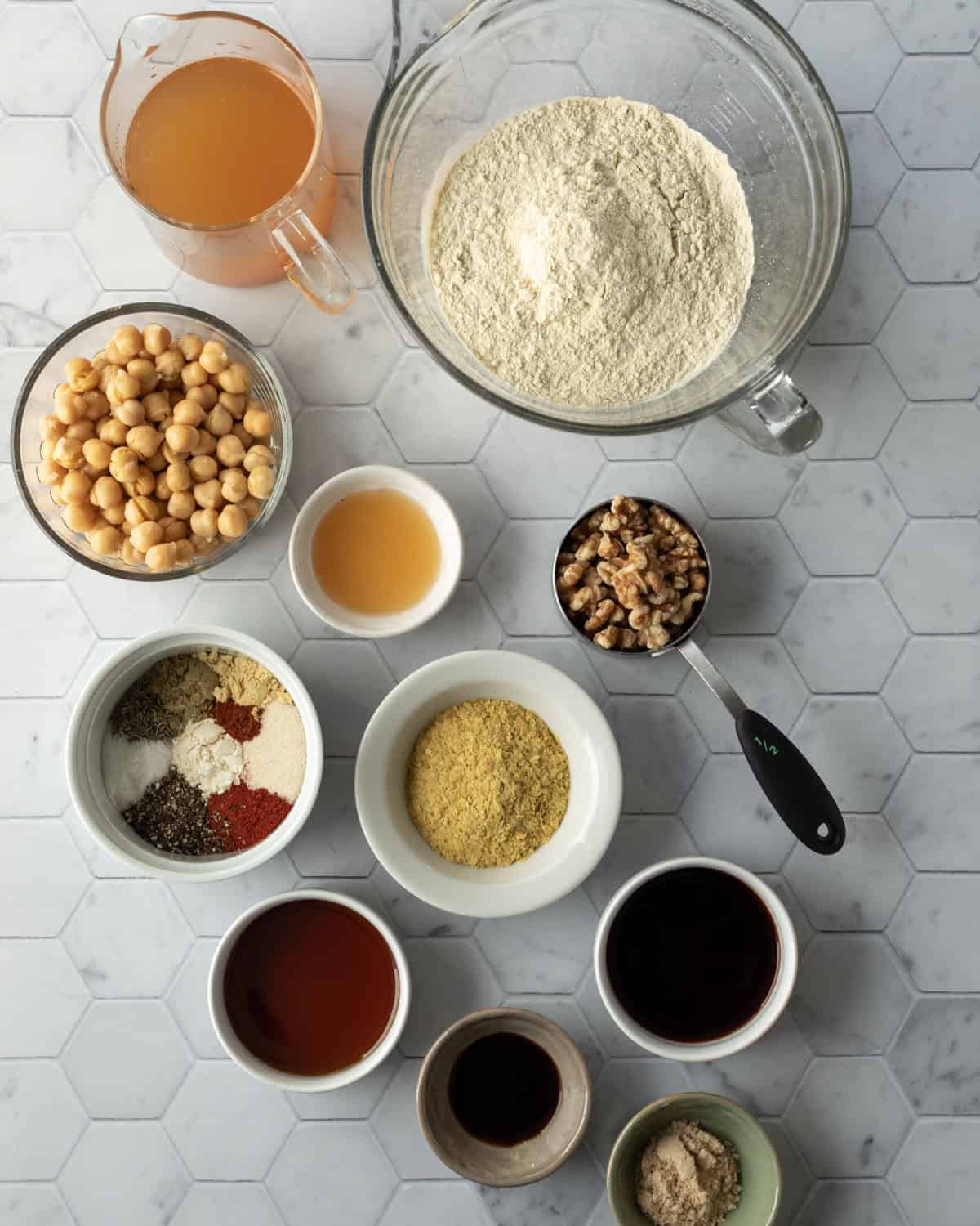 All ingredients needed for the recipe measured out.