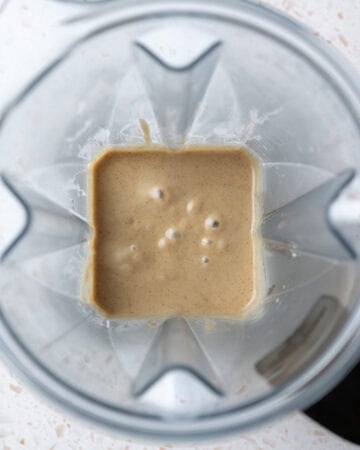 Blending the filling until smooth and creamy.